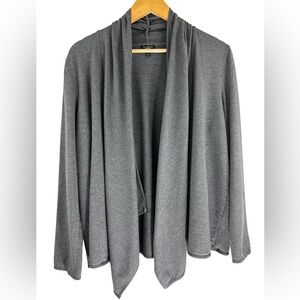 Talbots Women’s Gray Open Front Sweater Long Sleeve Draped Pima Cotton L